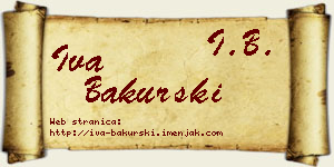 Iva Bakurski vizit kartica